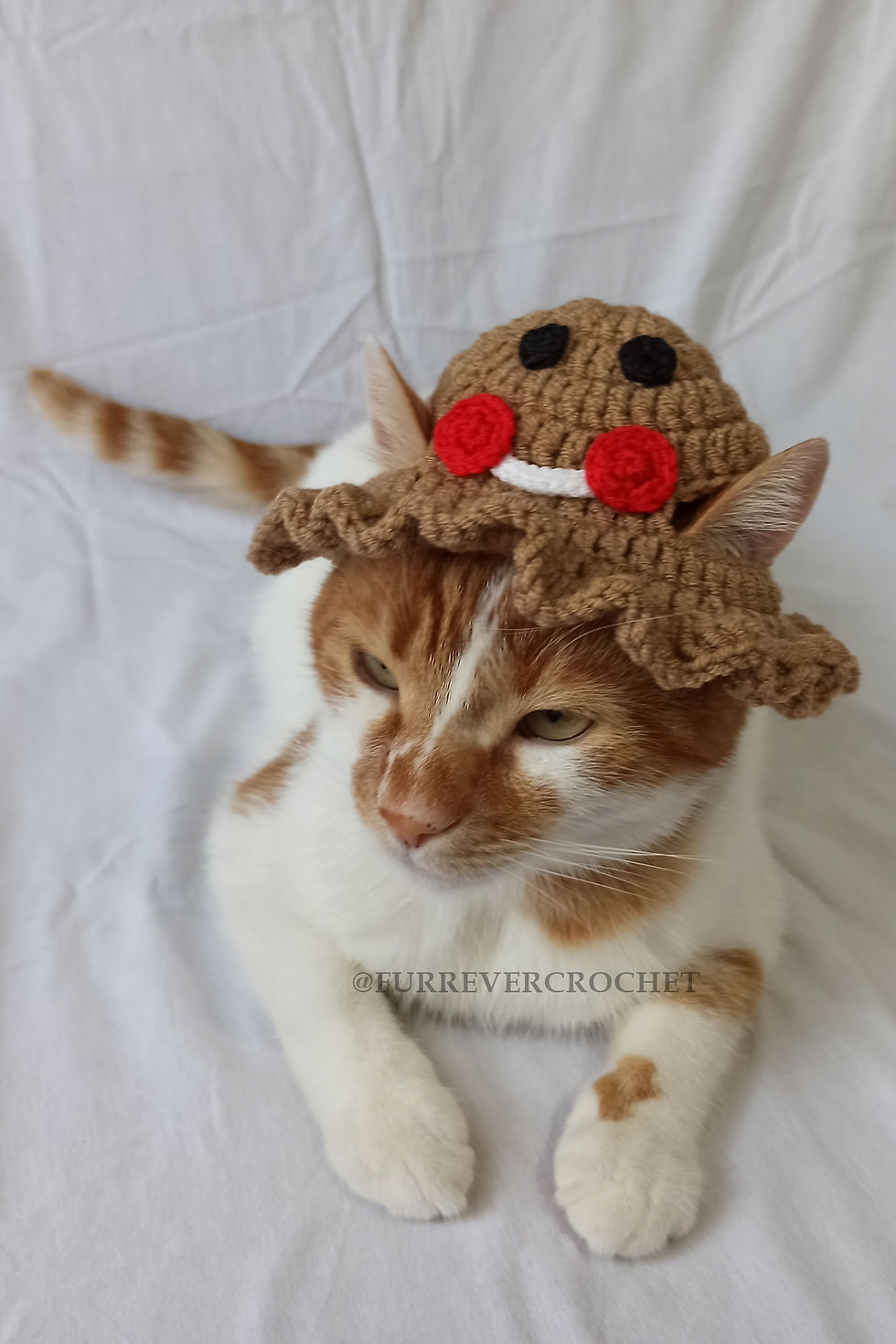 Küçük resim: Kurabiye Adam Gingerbread Man Bucket Şapka Yeni Yıl Yılbaşı Örgü Kedi Köpek Şapk