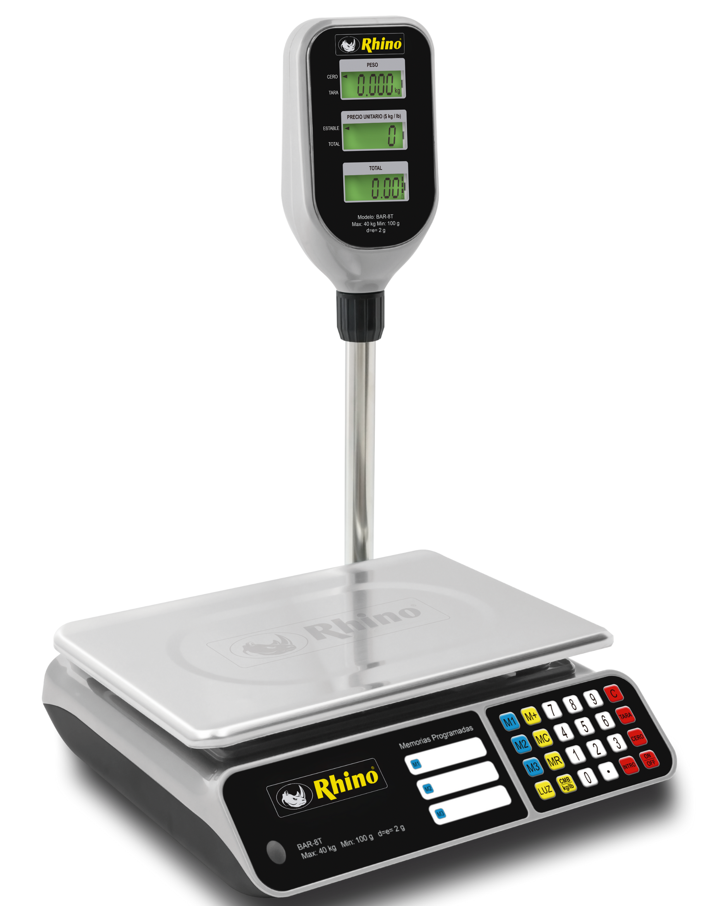 Báscula Electrónica Multifunciones 40 kg con Puerto USB BAR-8RSBáscula Electróni