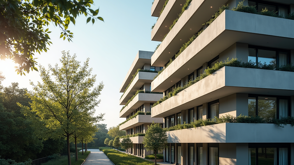 Eye-level view of a modern residential building