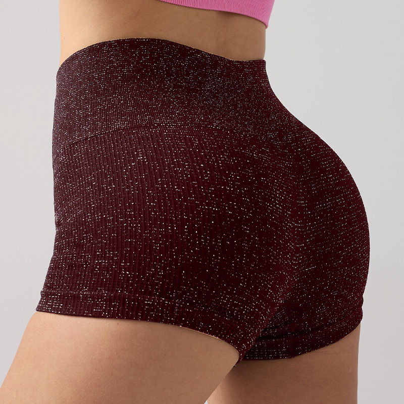 Thumbnail: High Waisted Yoga Shorts Women Silver Wire Slim Shorts Gym Exercising Sexy Hip L