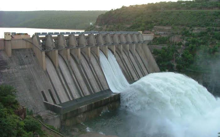 Srisailam Dam Gates Lifted.