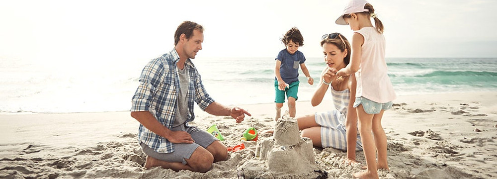 family on the beach