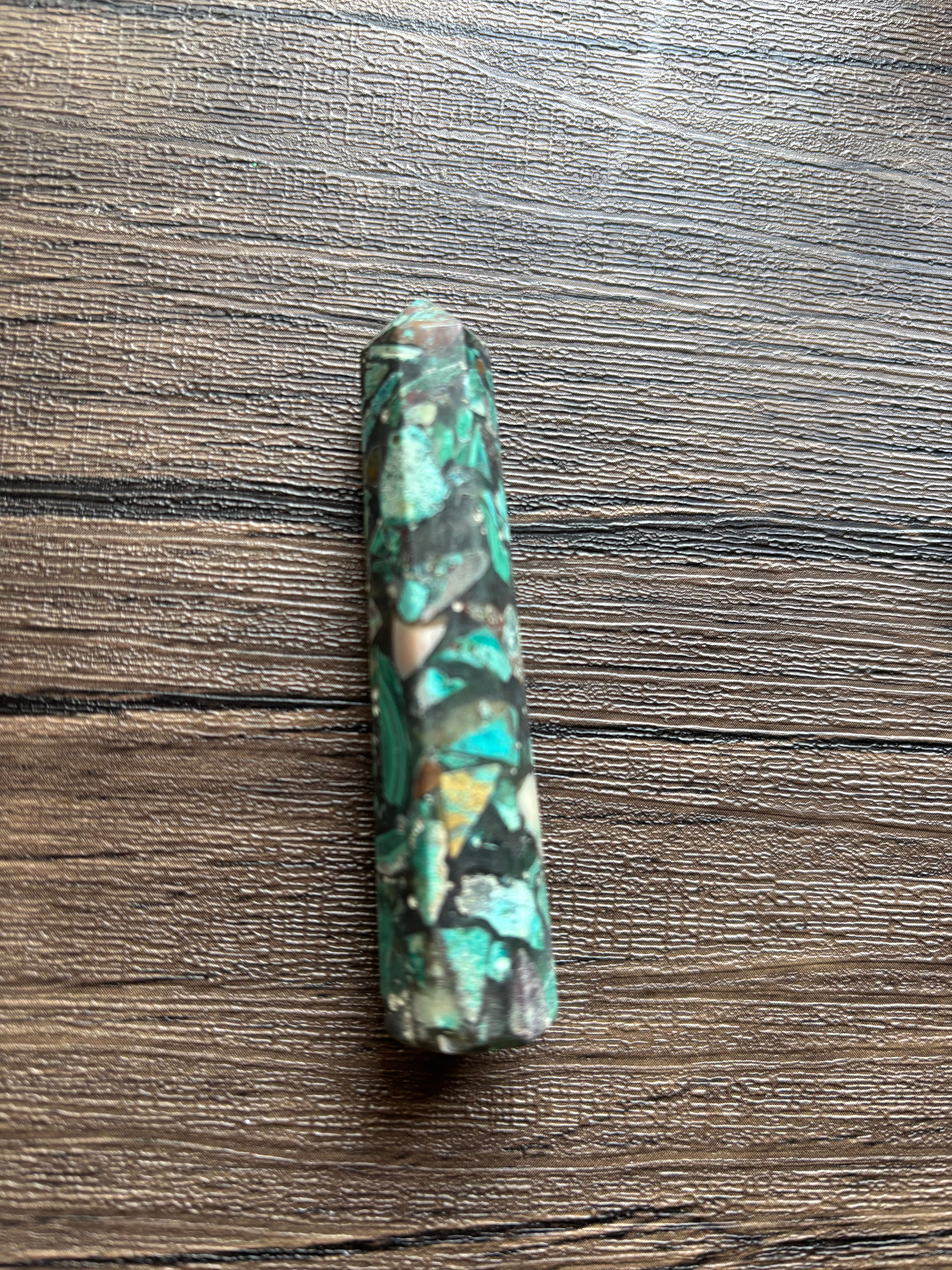 Azurite & Malachite Obelisk  - psychic abilities, reducing stress,  intuition A3