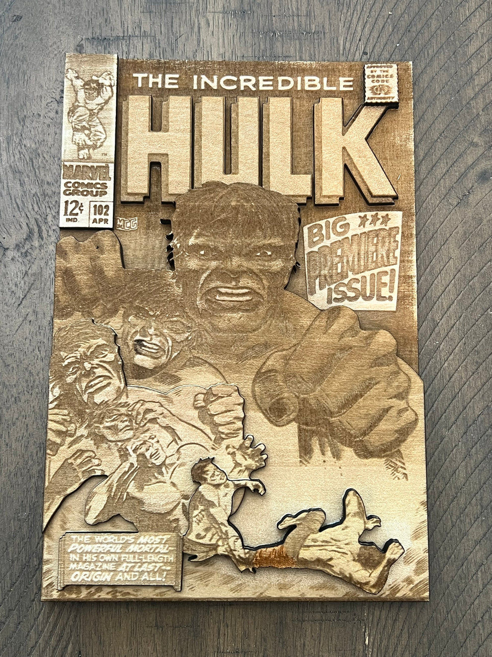 The Incredible Hulk  - Wooden Comic Cover
