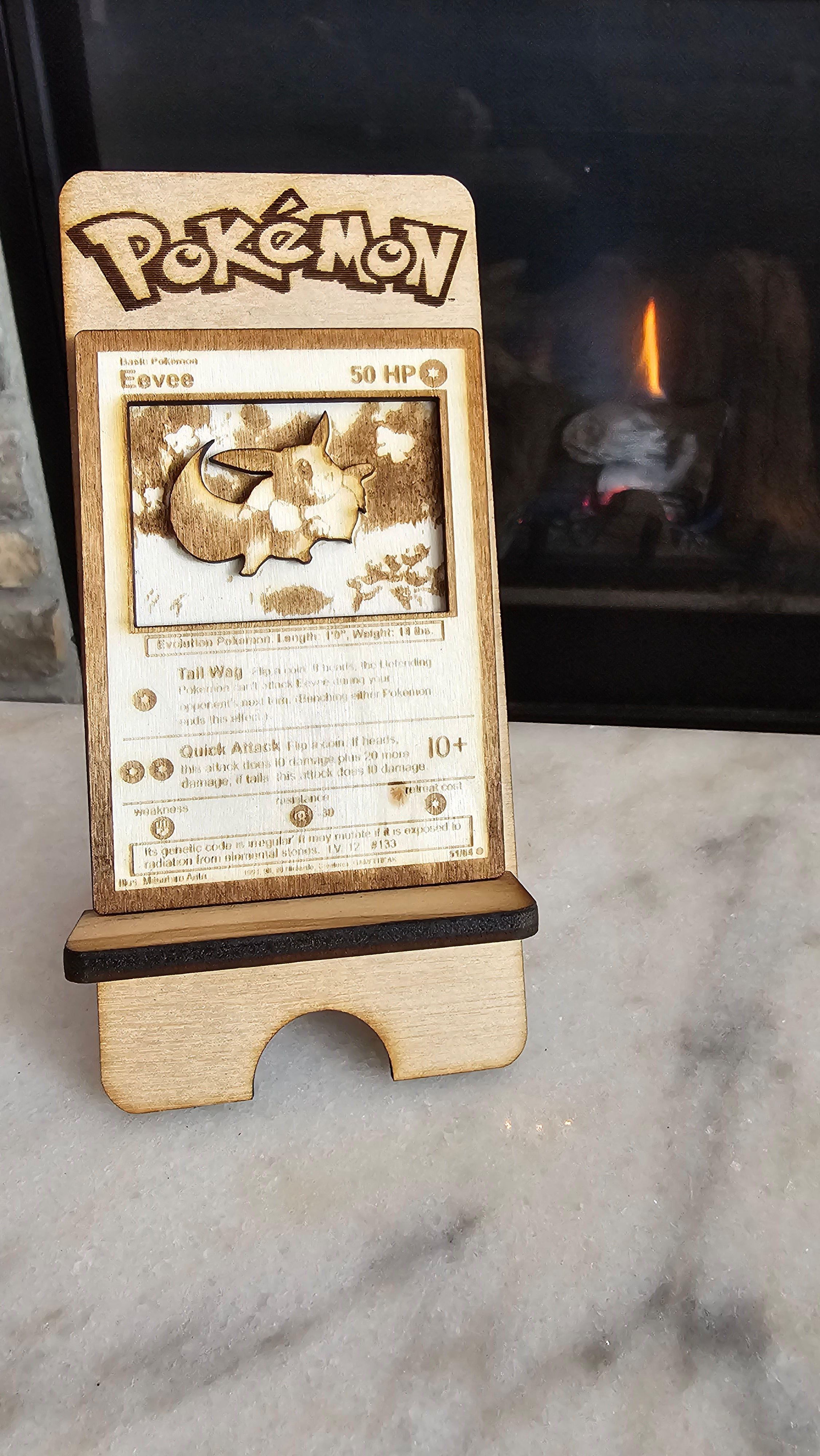 Eevee Wooden Pokémon Card