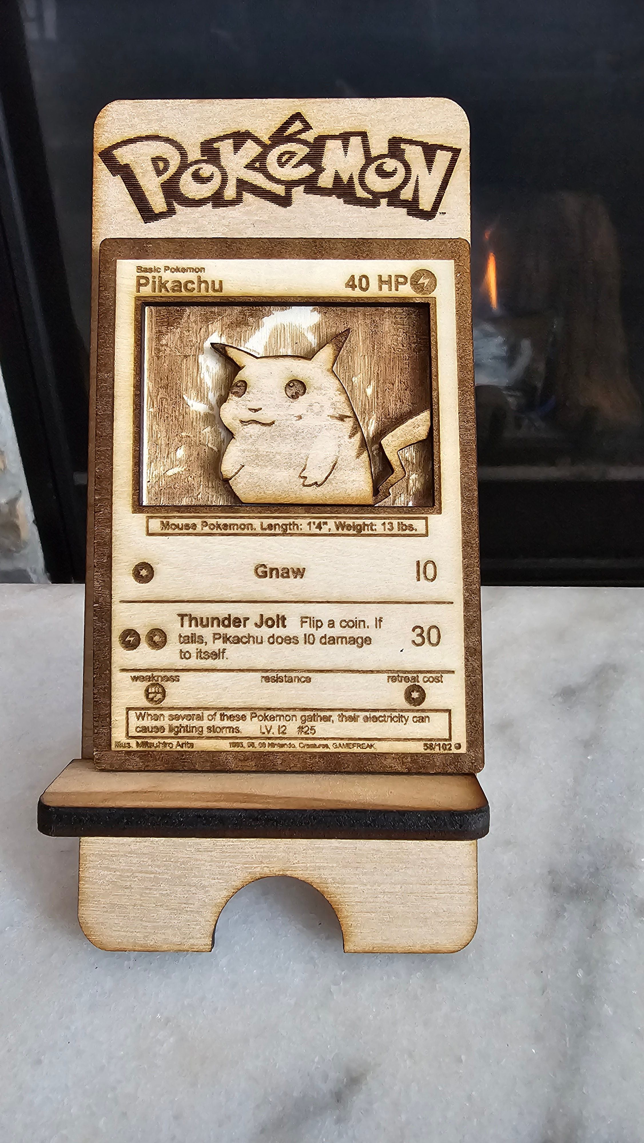 Pikachu Wooden Pokémon Card