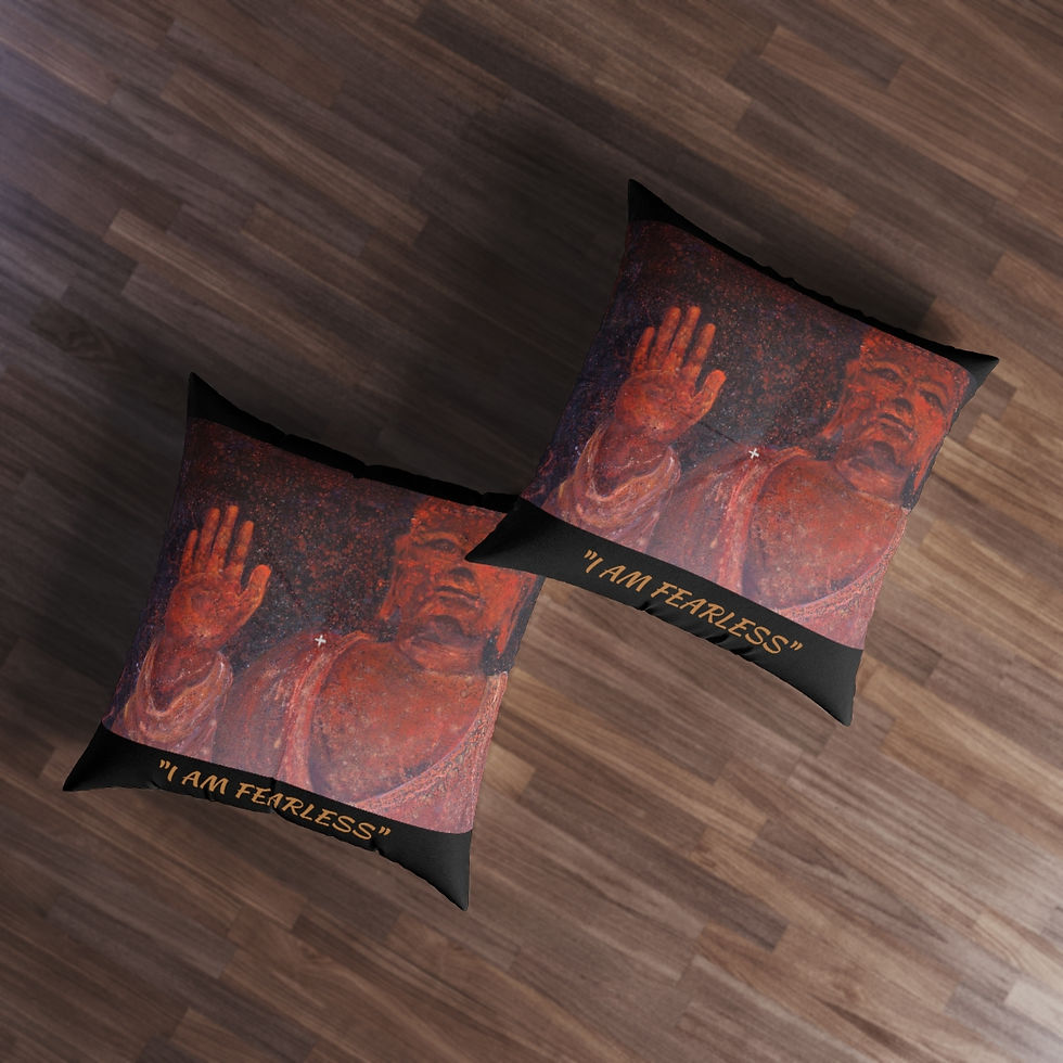 Thumbnail: Tufted Meditation Floor Pillow- "I Am Fearless" (2 Sizes)