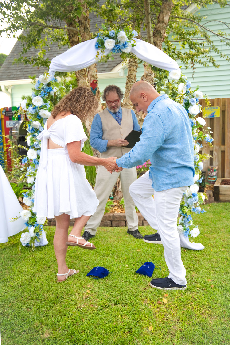 family wedding in backyard