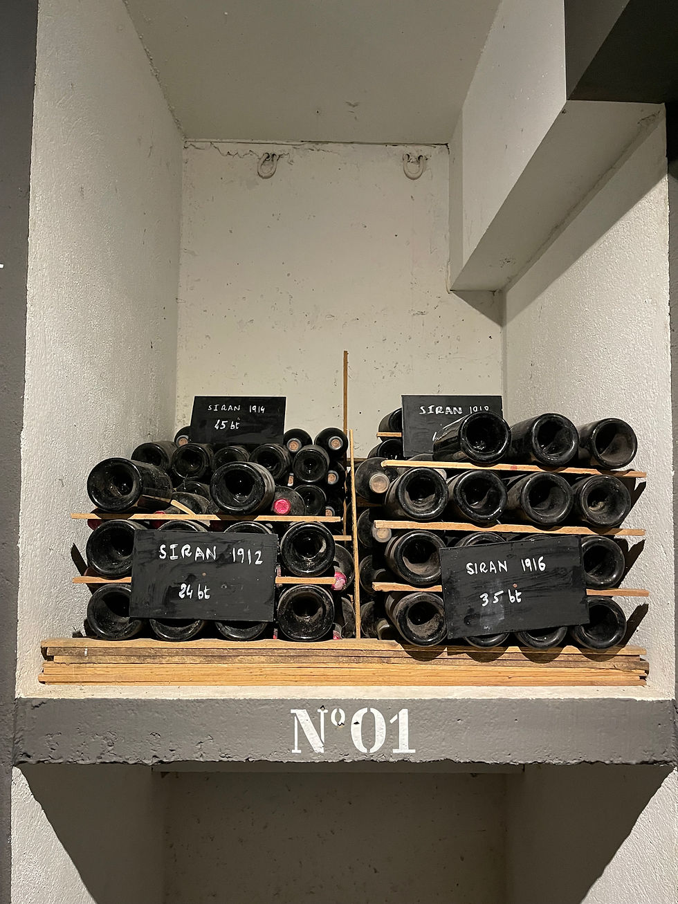 Stacks of wines from the 1912 vintage ‒ the oldest in the cellar.