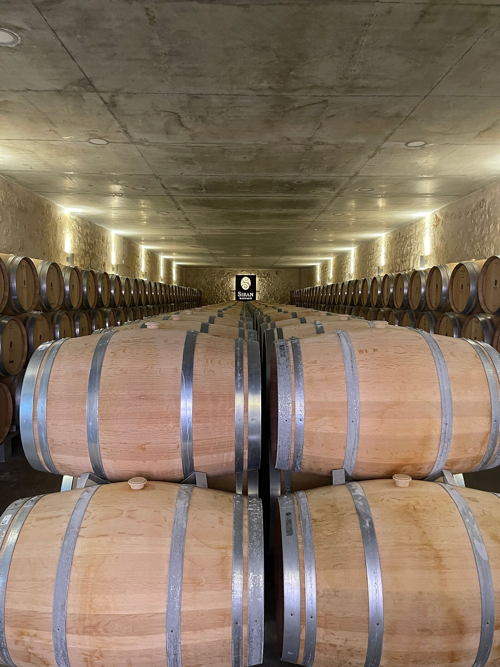 The barrel room that houses around 500 barrels.