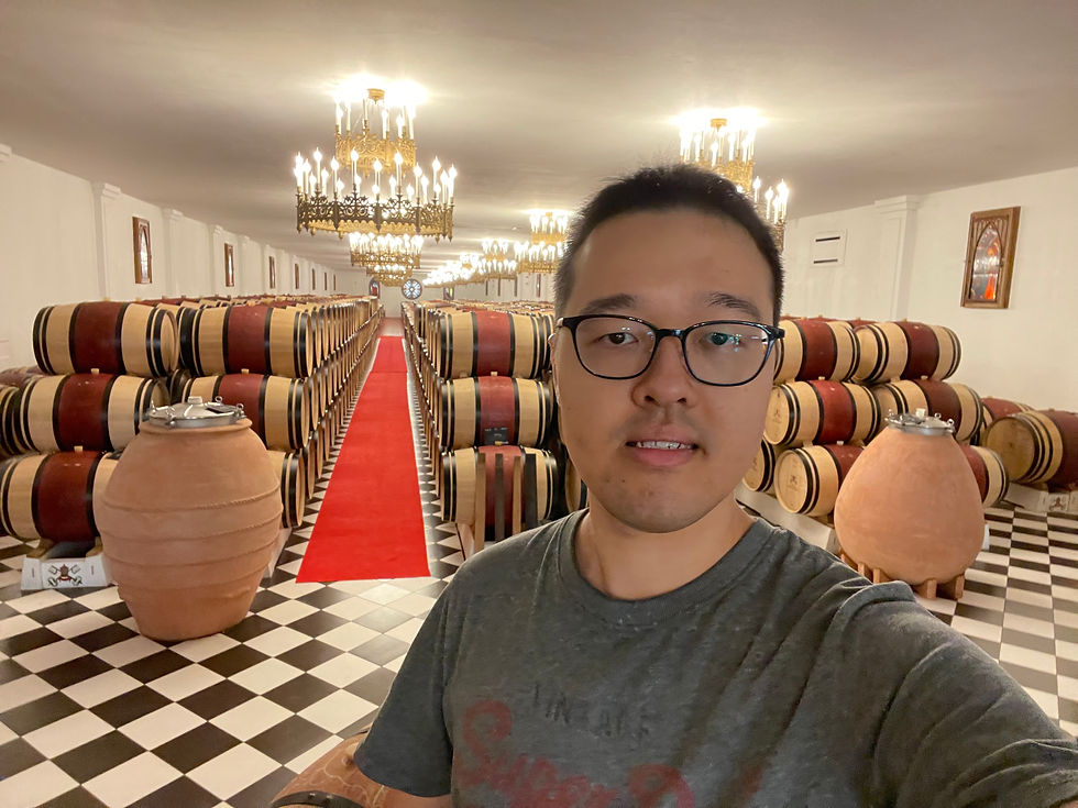 Immersed in the magic of winemaking at the ageing room.