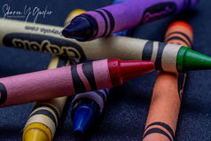 Crayons - Pile of crayons. Close up of crayons stacked on top of each other
