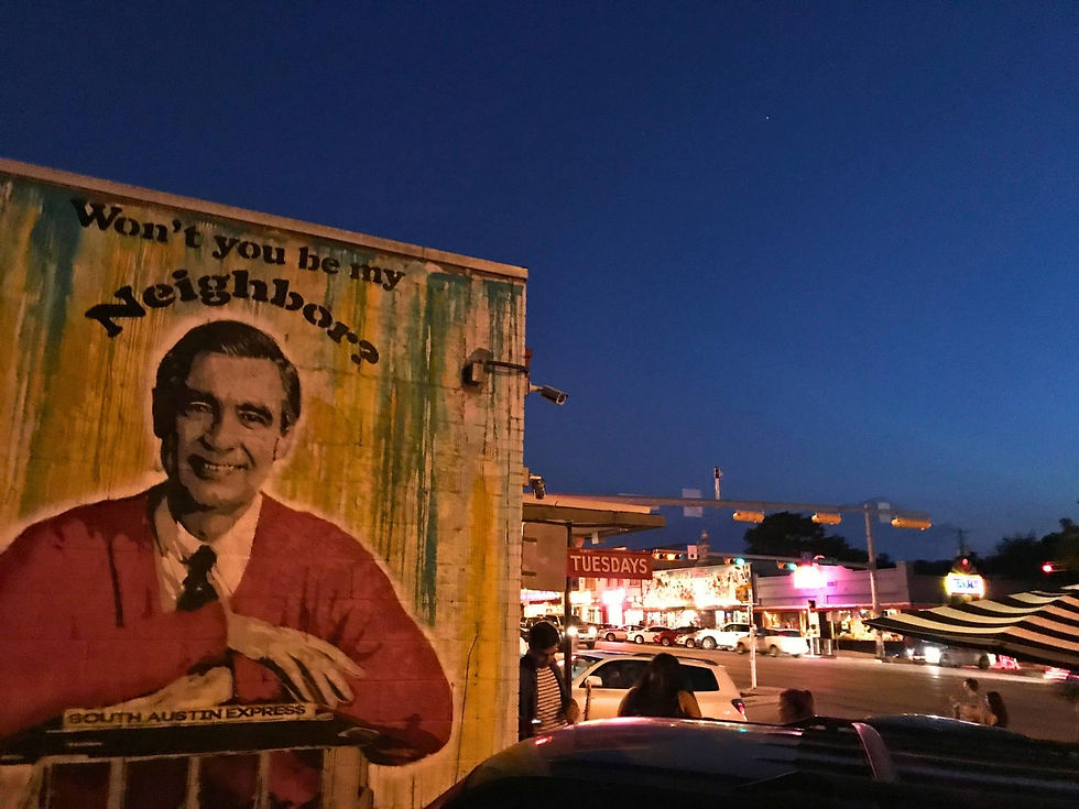 South Congress Avenue in Austin Texas, Mural of Mr. Rogers