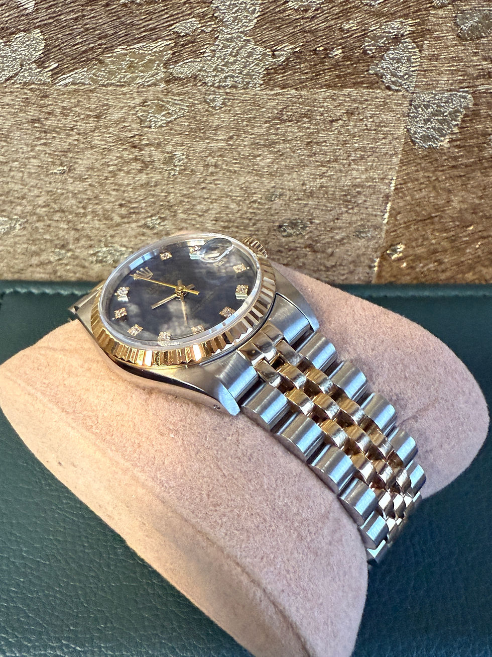 Thumbnail: Rolex Datejust 31mm two tone blue diamond dial