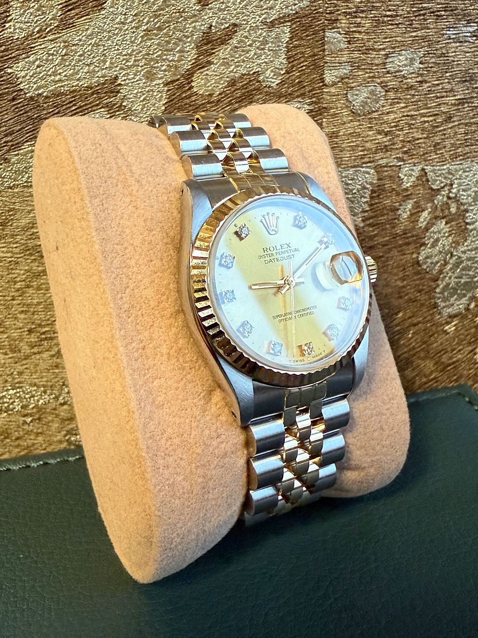 Thumbnail: Rolex Datejust 31mm champagne diamond dial two tone