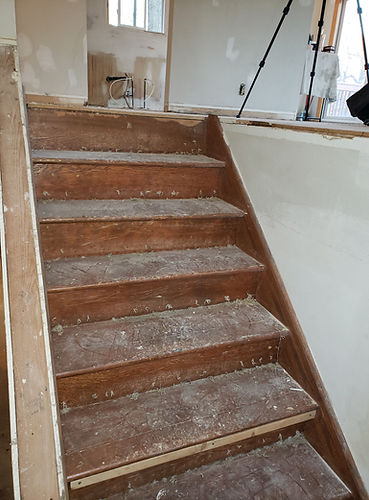 Demoed stairs split entry