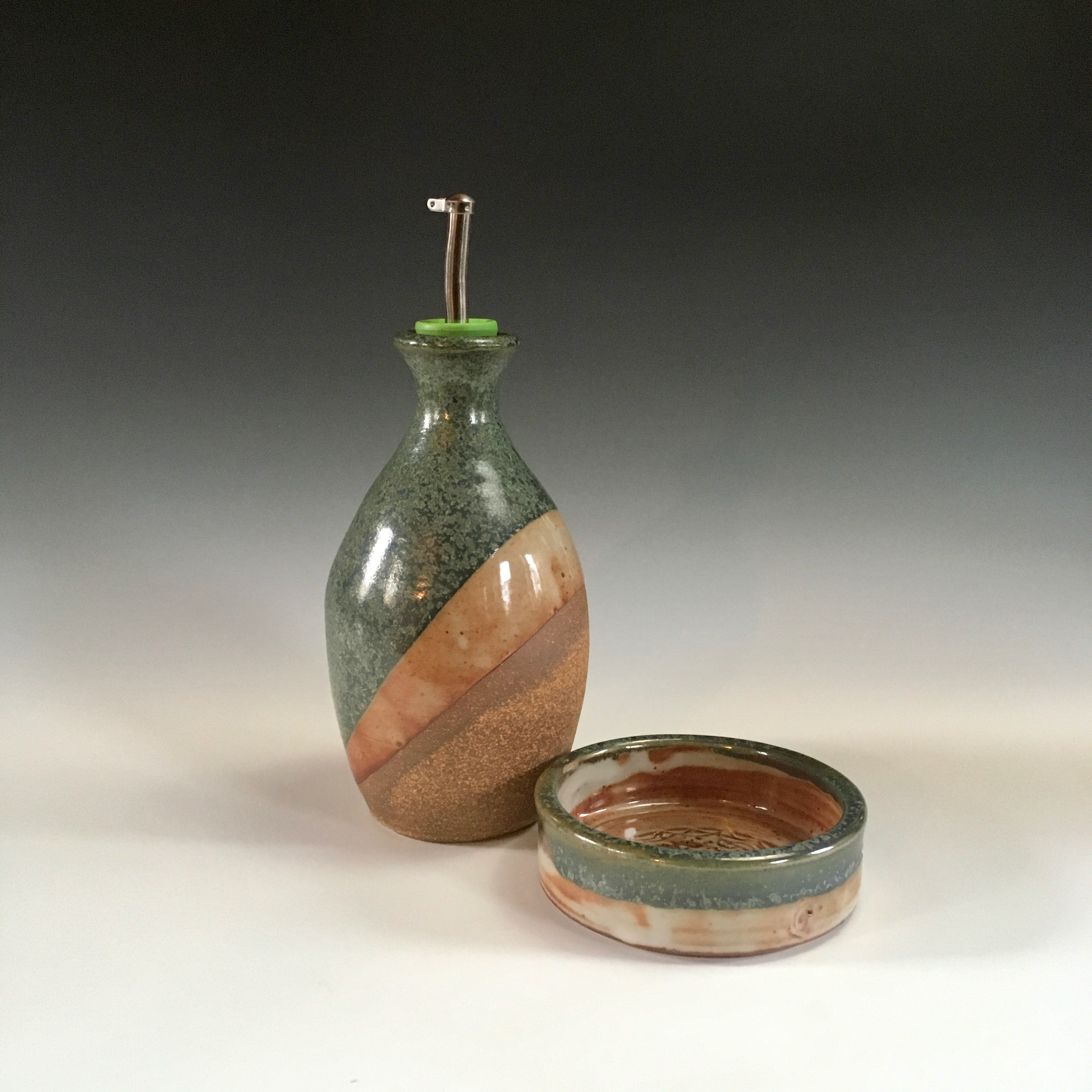 Oil Bottle & Garlic Dish