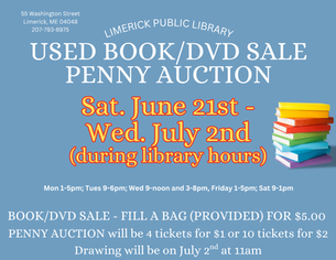 Annual Book/DVD Sale and Penny Auction