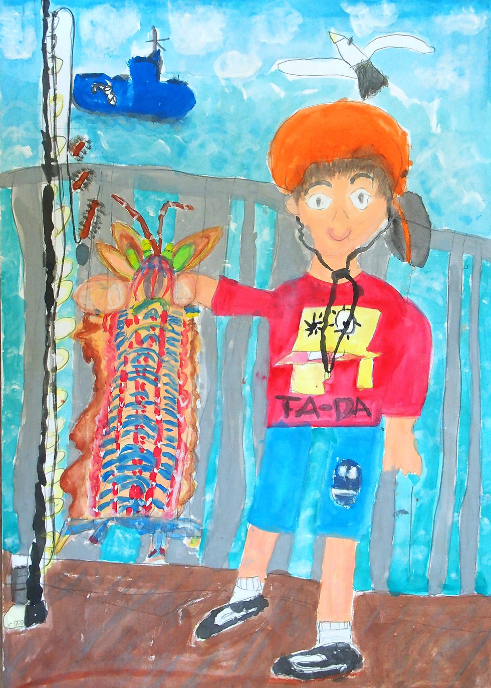 室田小学校2年山口颯斗「やっとつれたシャコ？！！」