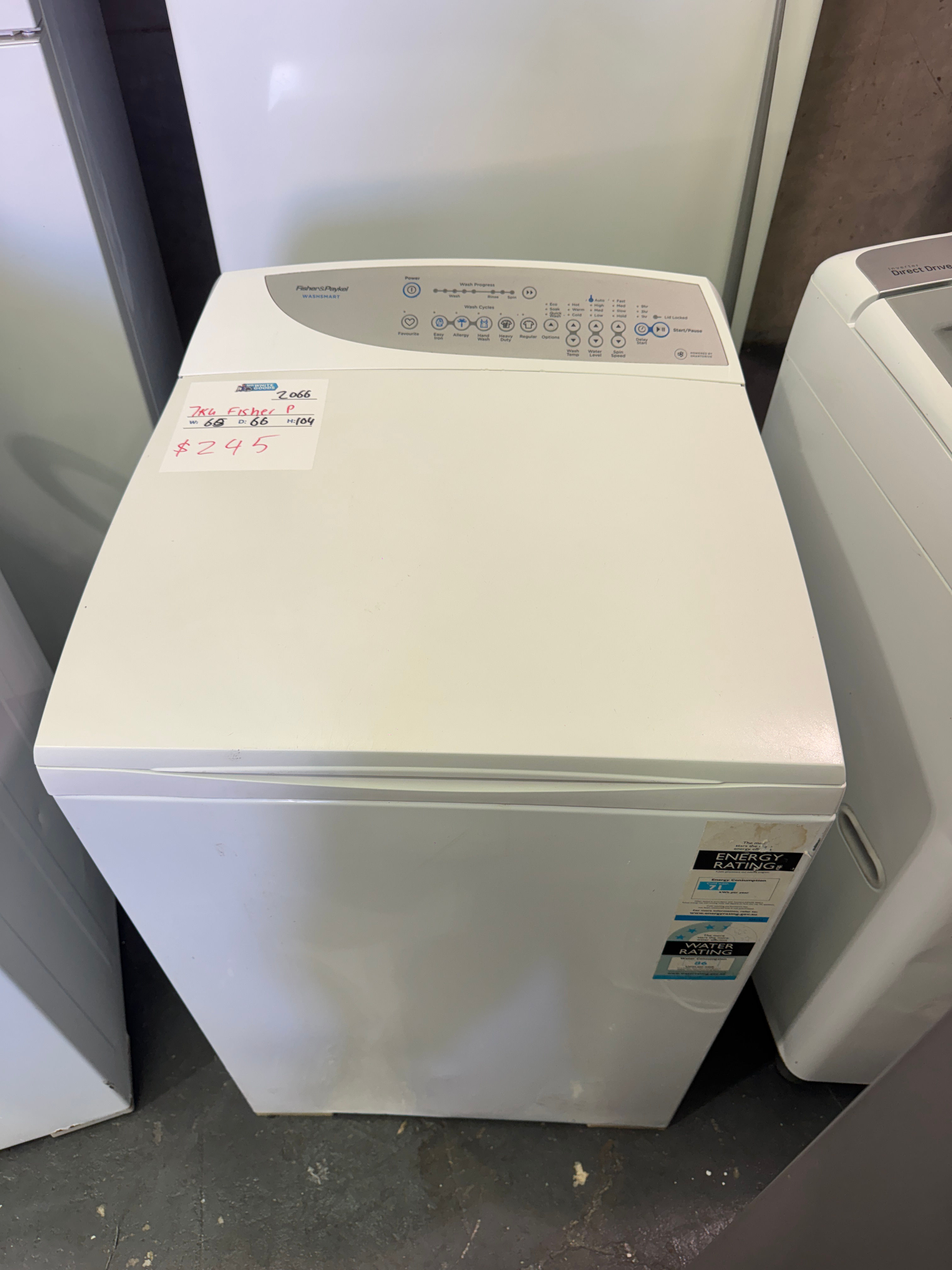 7kg Fisher & Paykel Top Loader (TL2066)