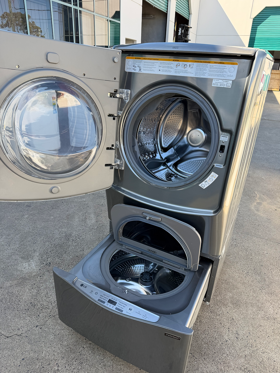 Thumbnail: 18.5kg/8kg LG Twinwash & Miniwash Washer/Dryer Combo (C110)