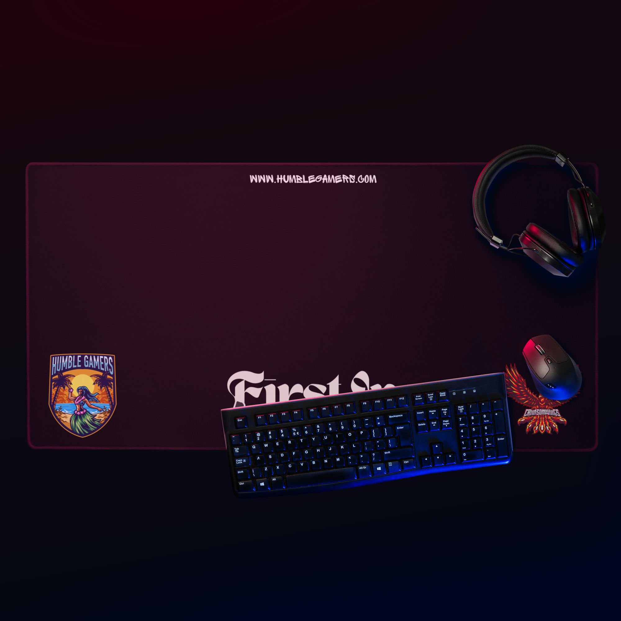 Crimson Wings gaming mouse pad A