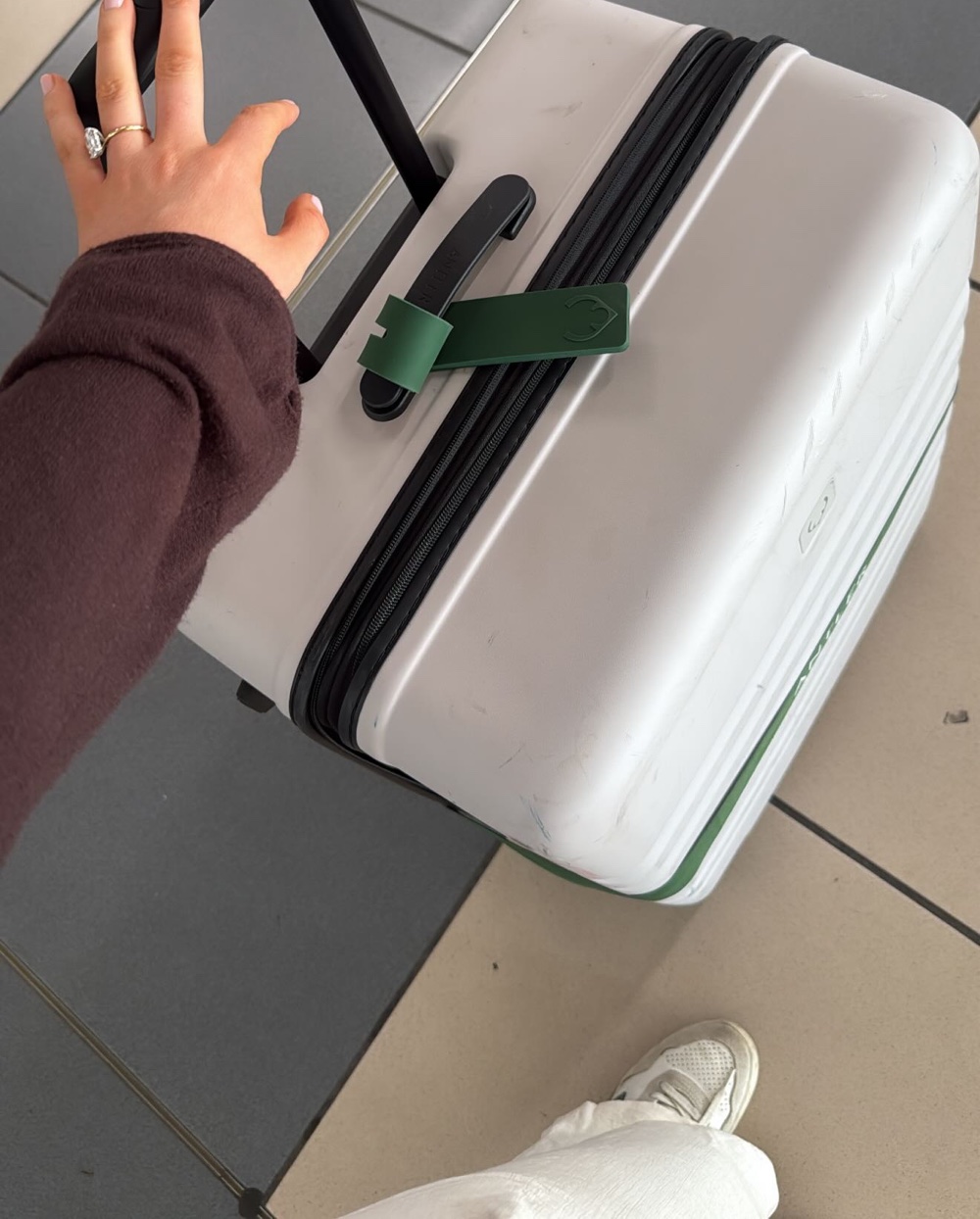 Holly's bridal kit suitcase arriving in Italy