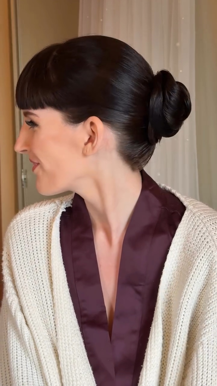 Sculpted bridal bun created in Lake Garda