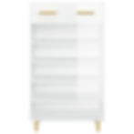 Thumbnail: White Gloss 5 Tier Shoe Rack with Drawer
