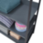 Thumbnail: Industrial Style Narrow Open Wardrobe Clothes Rail Storage Unit Hanging Rack Hanger Stand with Shelves in Dark Grey colour