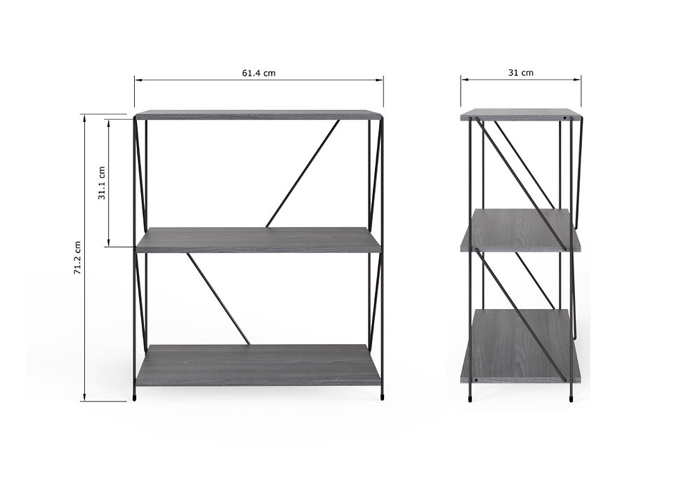 Thumbnail: 2 Tier Low Storage Display Shelving Unit Bookcase Bookshelf Console Stand Grey