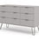 Thumbnail: Grey Wide Chest of 6 Drawers Bedroom Storage Unit on Hairpin Legs