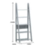Thumbnail: Light Grey Ladder Bookshelf 5 Tier Display Shelving Unit
