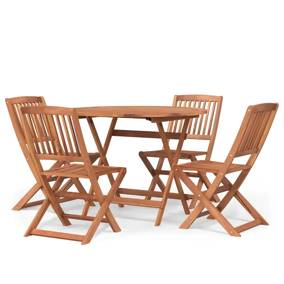 4 Seater Round Table Patio Foldable Dining Furniture Set