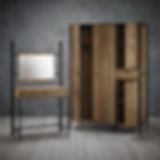 Thumbnail: Urban Rustic Large Triple Wardrobe with 4 Doors and Drawer