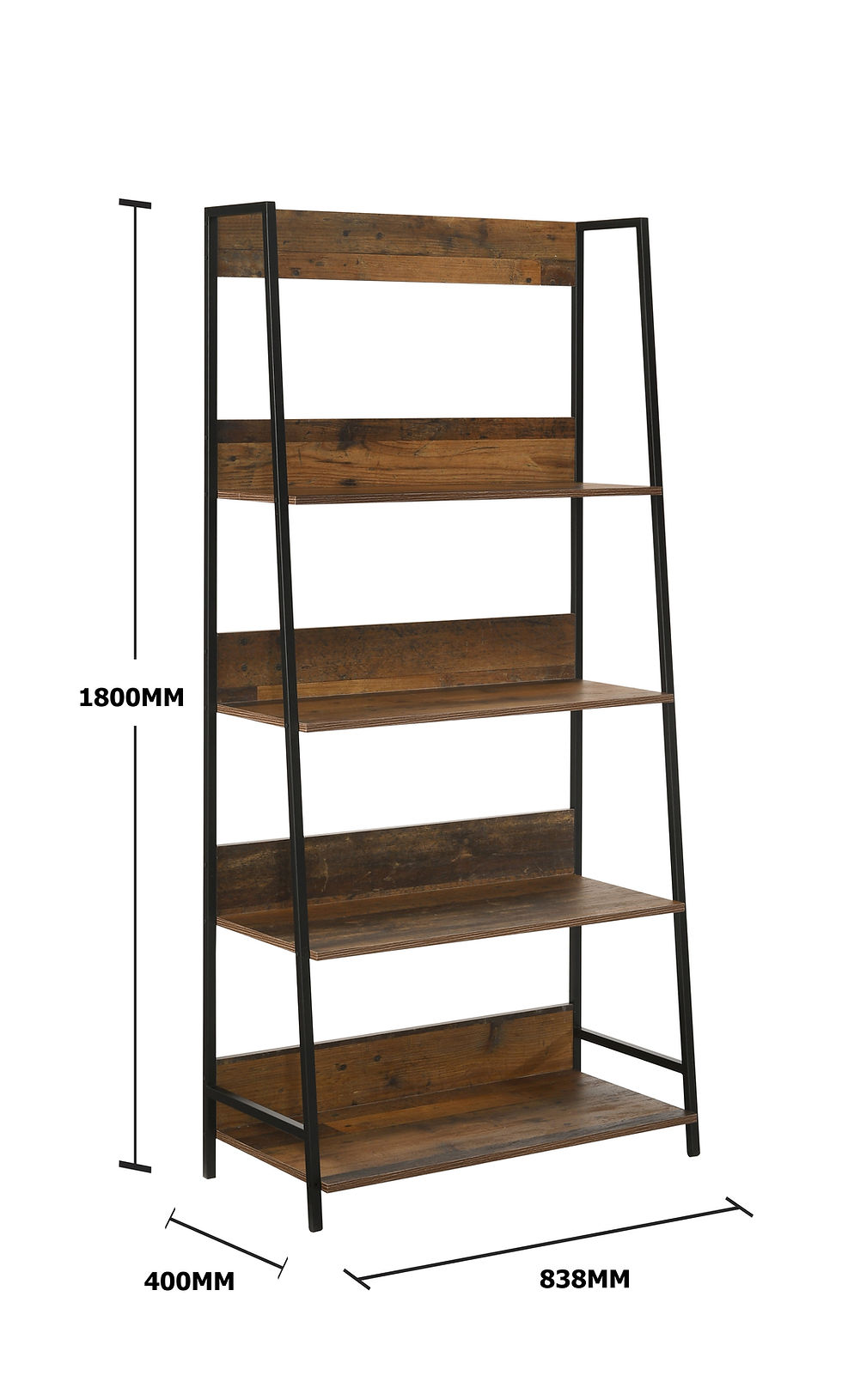 Thumbnail: Industrial Tall Ladder Bookshelf Display Storage Shelving Unit Bookcase