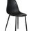Thumbnail: Set of 2 Black Dining Chairs Moulded PU Seat Tapered Metal Legs Kitchen Home Office