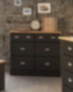 Country Style 2+4 Drawer Chest of Drawers Dresser Bedroom Storage Unit Cabinet Bedside Sideboard in Dark Coffee Finish