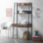 Thumbnail: Home Office Industrial Tall Ladder Desk with Drawer and 2 Shelves