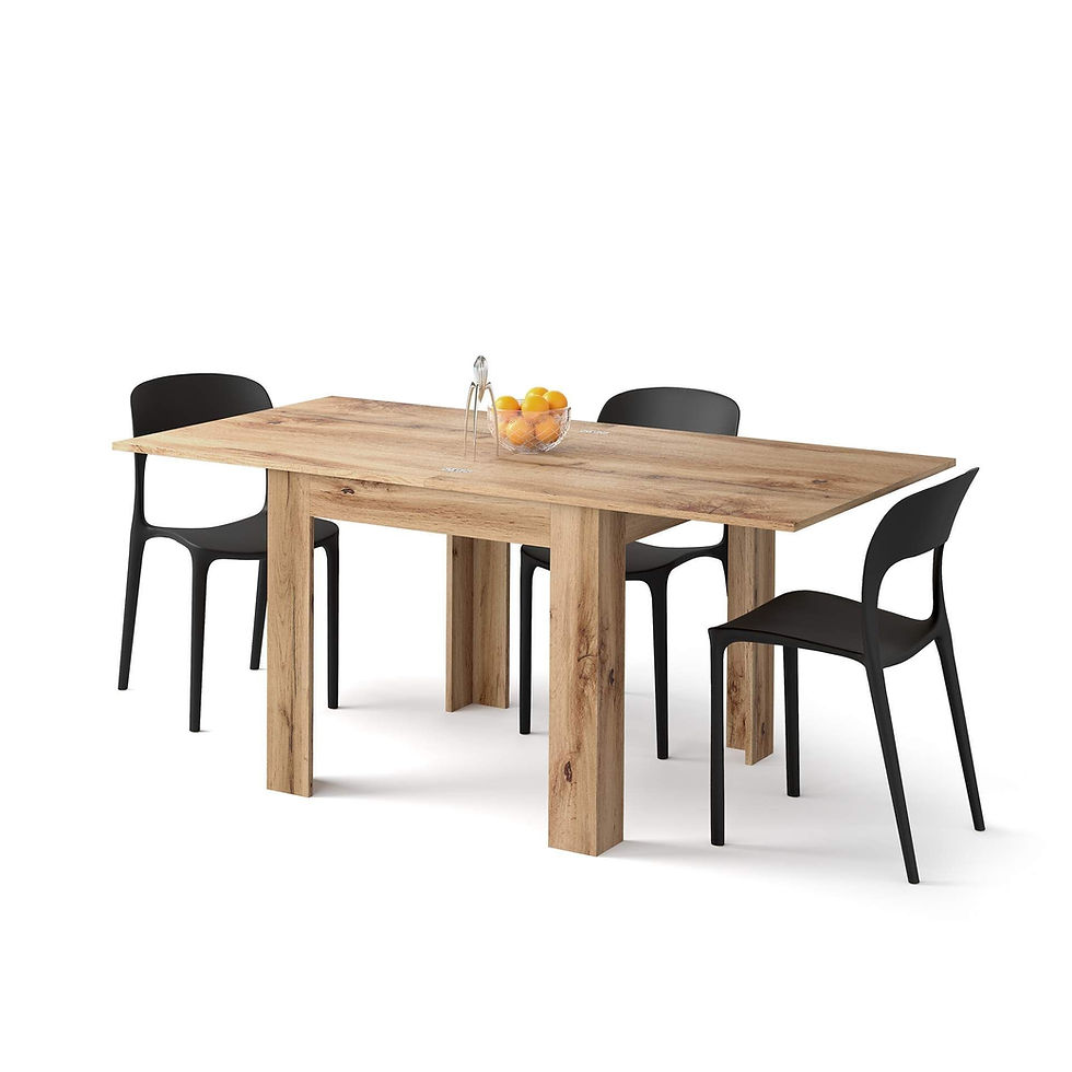 Square Extending Kitchen Dining Table Butterfly Flip Top Seats up to 8 Wotan Oak