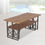 Thumbnail: Garden 3 Pcs Picnic Dining Set Table Benches Acacia Wood Metal Outdoor Indoor Furniture
