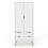 Thumbnail: White 2 Door Double Wardrobe with 2 Drawers Bedroom Clothes Storage Hairpin Legs