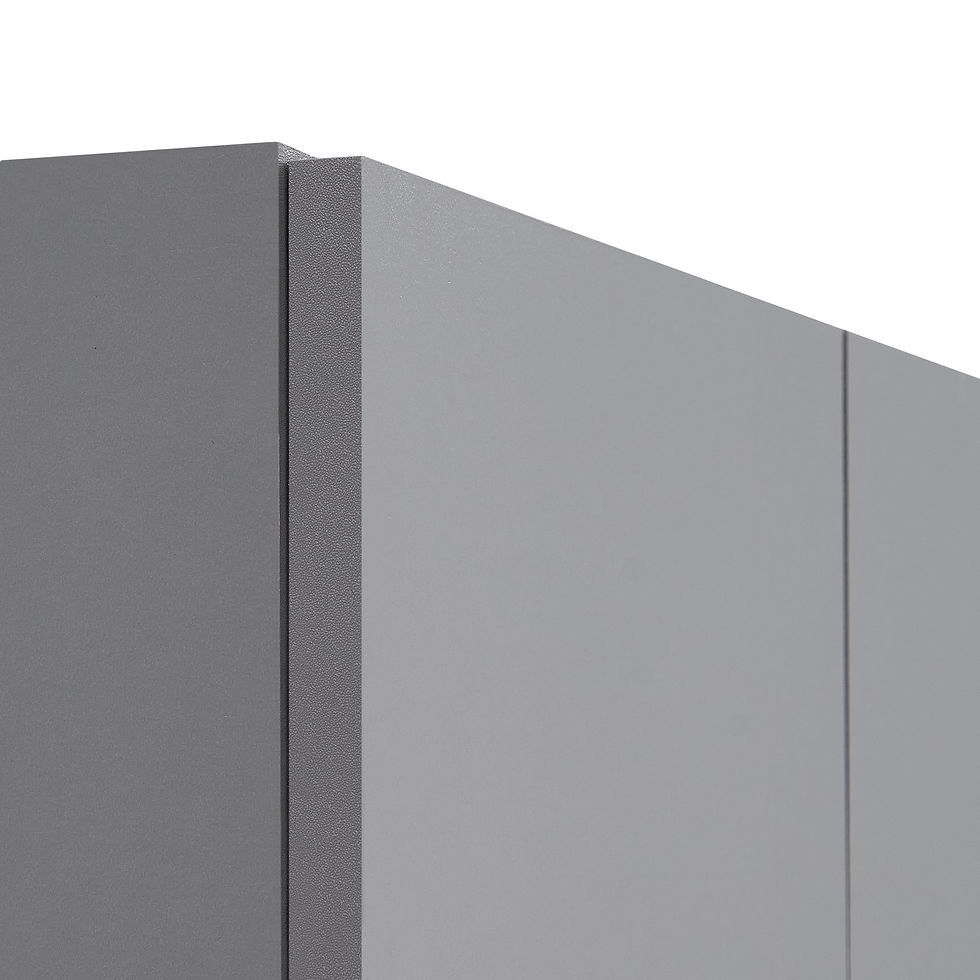 Thumbnail: Grey 2 Door Wardrobe Hanging Rail Shelf Bedroom Double Clothes Storage Cupboard Closet