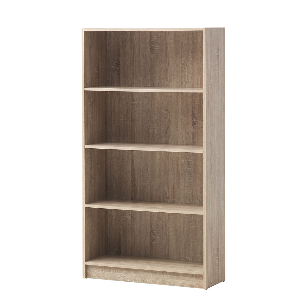 Thumbnail: 4 Tier Wide Open Bookcase Storage Display Shelving Unit Bookshelf Rack Stand Sonoma Oak