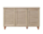 Shoe Cabinet Stand Rack Storage Cupboard Sideboard Hall Unit with 3 Louvre Doors Oak Effect finish