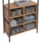 Thumbnail: Industrial Open Wardrobe Unit Clothes Rack Hanging Rail 6 Cube Shelves Oak Effect Finish