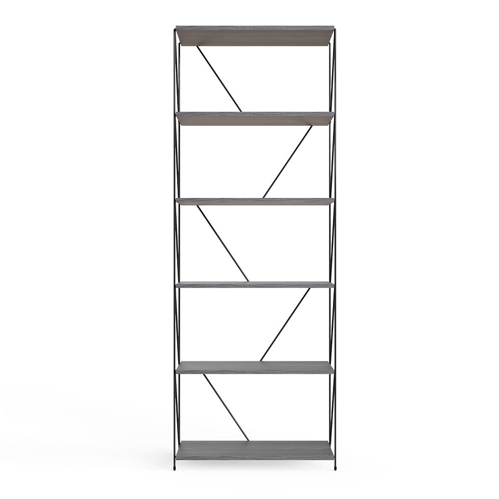 Thumbnail: 5 Tier Bookcase Storage Display Shelving Unit Bookshelf Metal Frame Shelves Stand Oak
