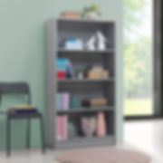 4 Tier Wide Light Grey Bookcase Storage Display Shelving Unit Bookshelf Stand