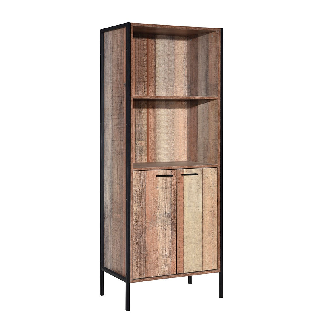 Urban Rustic Display Unit Bookcase with 2 Door Cupboard
