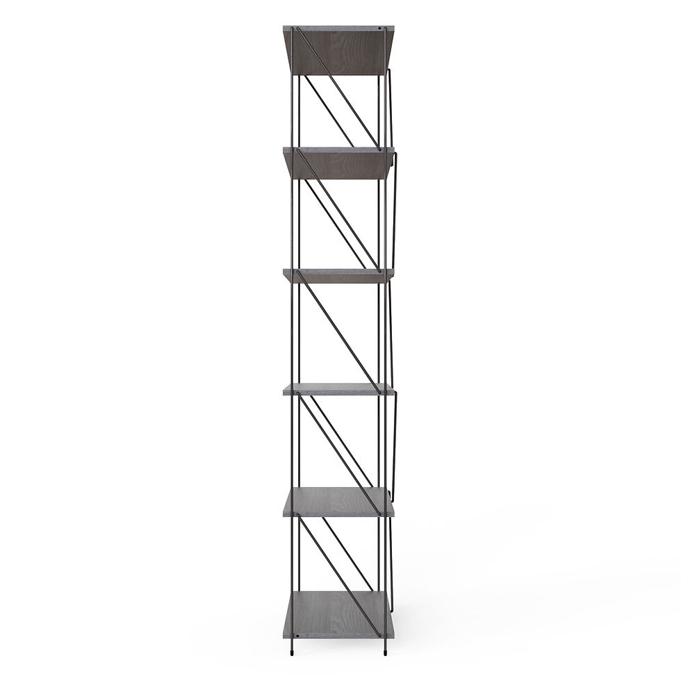 Thumbnail: 5 Tier Bookcase Storage Display Shelving Unit Bookshelf Metal Frame Shelves Stand Oak